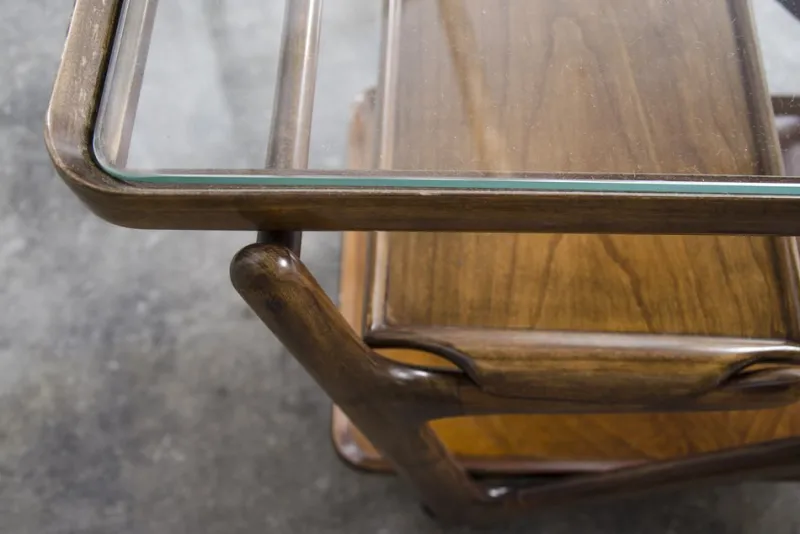 Pamono Mid-Century Serving Trolley by Cesare Lacca for Cassina, 1950s> Serving Bar Carts & Trolleys