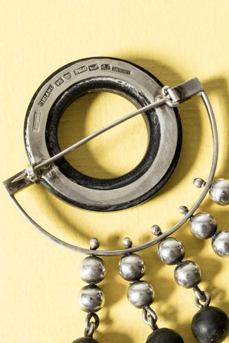 New Pamono Mid-Century Silver Brooch from Aarikka, 1963