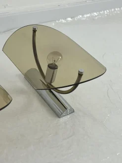 Clearance Pamono Mid-Century Smoked Glass Wall Lamps, 1960s, Set of 2