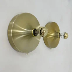 New Pamono Mid-Century Space Age Disc Lamps attributed to Charlotte Perriand for Honsel, 1970s, Set of 2
