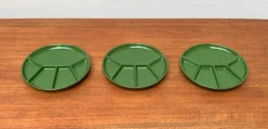 Pamono Mid-Century Space Age Green Ceramic Plates or Bowls from Gerz Keramik, West Germany, 1960s, Set of 3> Serving Dishes