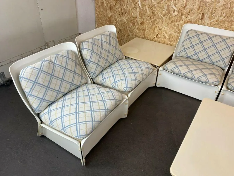 Pamono Mid-Century Space Age Modular Sofa in Fiberglass, Set of 10> Living Room Sets