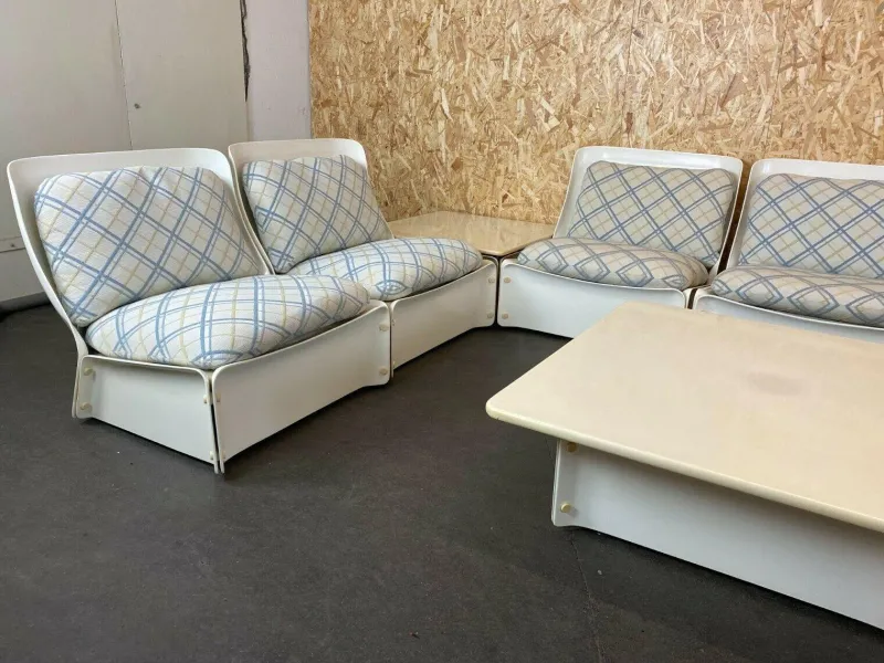Pamono Mid-Century Space Age Modular Sofa in Fiberglass, Set of 10> Living Room Sets