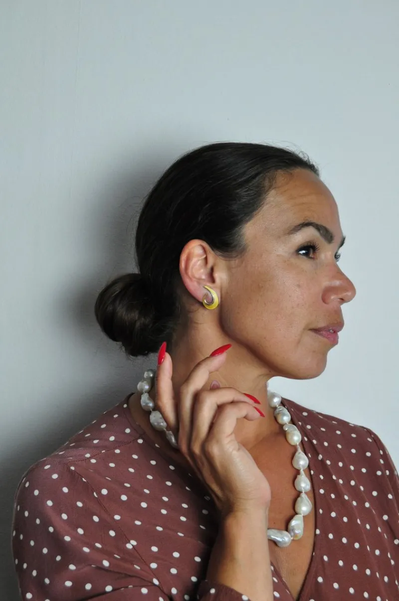 Clearance Pamono Mid-Century Sterling Silver and Enamel Ear Clips by Hans Myhre, 1950s, Set of 2