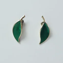 Pamono Mid-Century Sterling Silver and Enamel Ear Clips from David Andersen, 1950s, Set of 2> Earrings