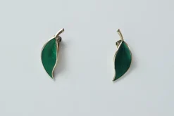 Pamono Mid-Century Sterling Silver and Enamel Ear Clips from David Andersen, 1950s, Set of 2><noscript><img width=