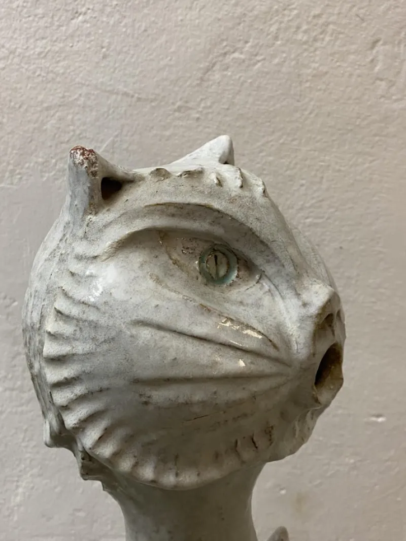Online Pamono Mid-Century Studio Ceramic Cat Sculpture, 1968