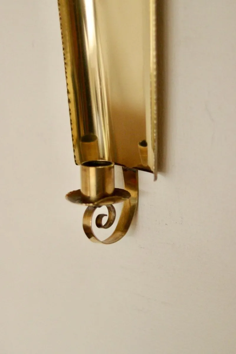 Discount Pamono Mid-Century Swedish Brass Sconces, Set of 2