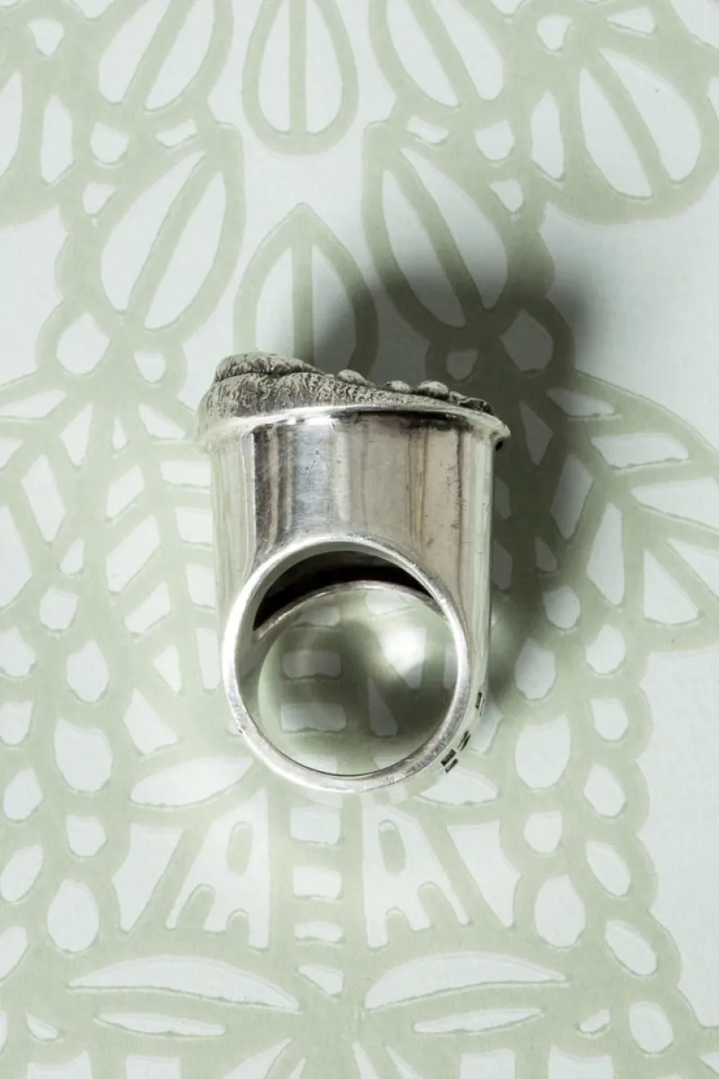 Clearance Pamono Mid-Century Swedish Brutalist Silver Ring, 1976