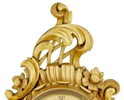 Pamono Mid-Century Swedish Rococo Revival Carved Gilt Clock, 1950s><noscript><img width=