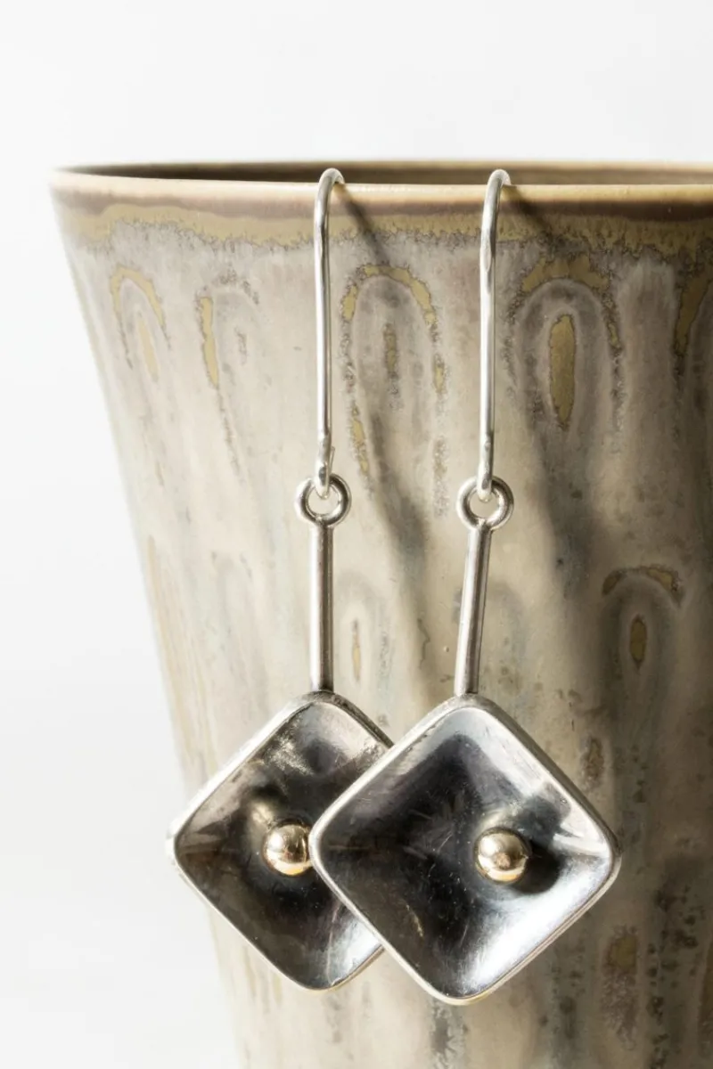 Clearance Pamono Mid-Century Swedish Silver Earrings, Set of 2