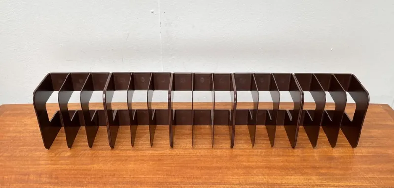 Pamono Mid-Century Swedish Space Age Magazine and Vinyl Rack by Sven-Eric Juhlin for Gustavsberg, 1960s, Set of 5> Magazine Racks