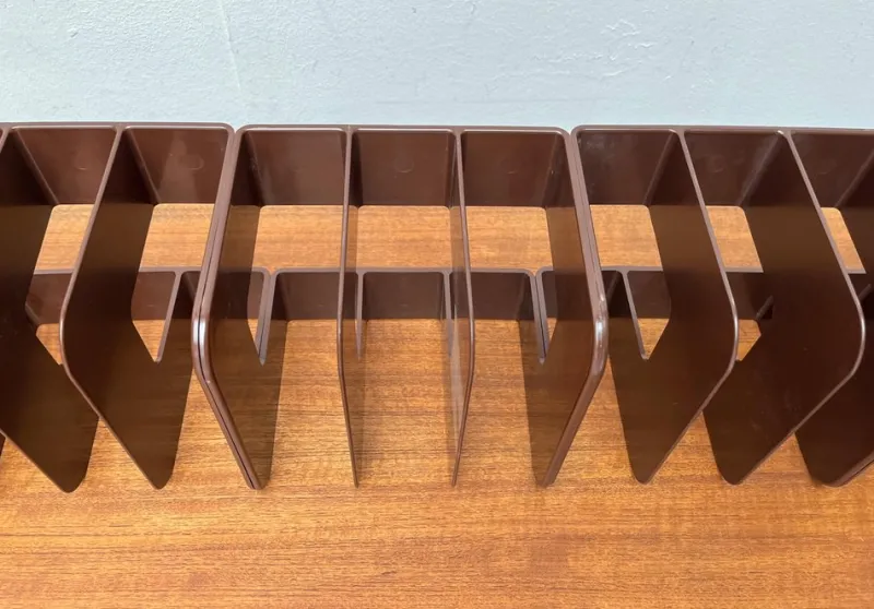 Pamono Mid-Century Swedish Space Age Magazine and Vinyl Rack by Sven-Eric Juhlin for Gustavsberg, 1960s, Set of 5> Magazine Racks