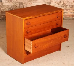Pamono Mid-Century Teak Chest of 4 Drawers from Stag, 1970s><noscript><img width=