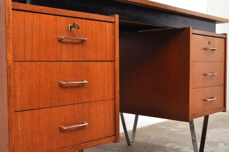 Pamono Mid-Century Teak Desk from Tijsseling Nijkerk, 1960s> Nightstands
