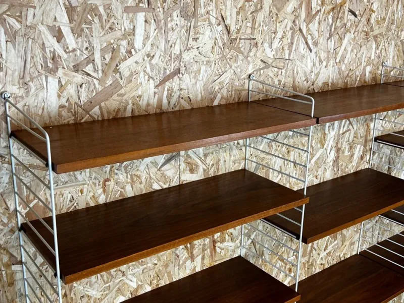 Best Pamono Mid-Century Teak Modular String Shelf by Kajsa & Nils Nisse Strinning, Sweden, 1960s