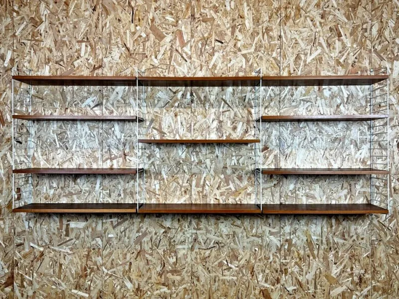 Best Pamono Mid-Century Teak Modular String Shelf by Kajsa & Nils Nisse Strinning, Sweden, 1960s