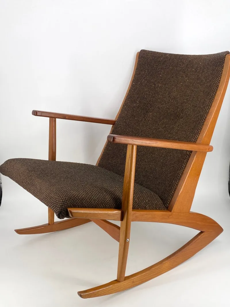 Best Pamono Mid-Century Teak Rocking Chair by Holger Georg Jensen for Tønder Møbelværk, Denmark, 1960s