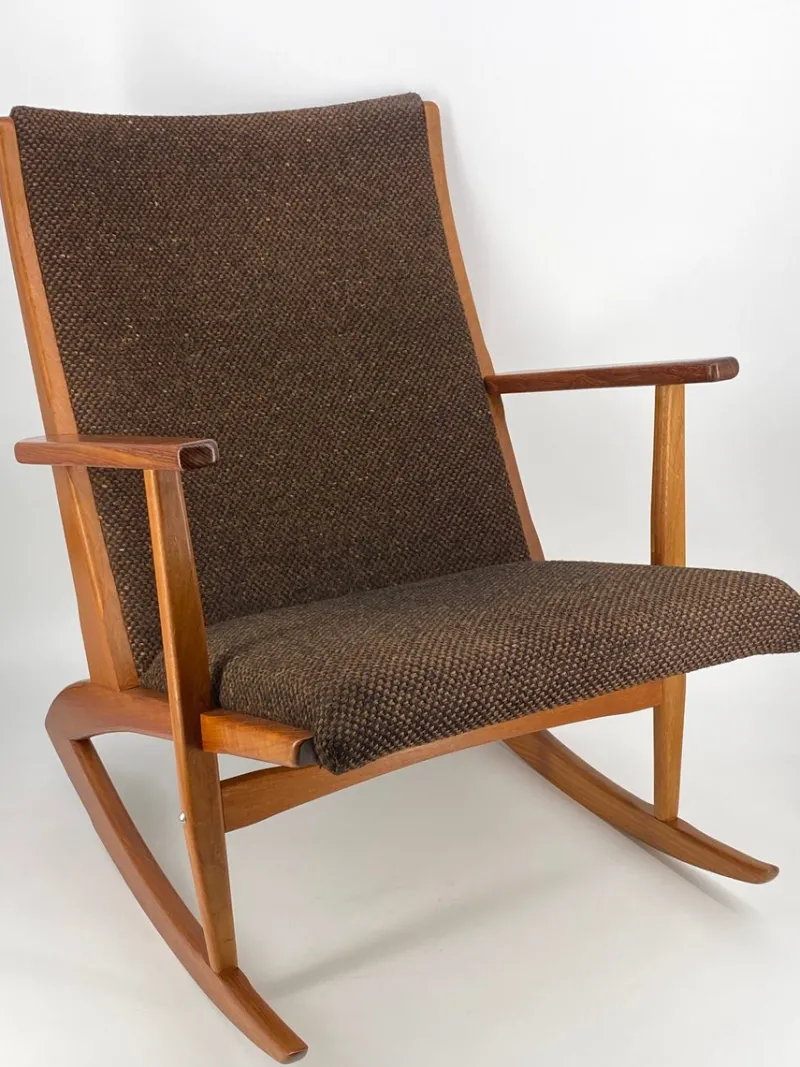Best Pamono Mid-Century Teak Rocking Chair by Holger Georg Jensen for Tønder Møbelværk, Denmark, 1960s