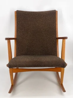 Best Pamono Mid-Century Teak Rocking Chair by Holger Georg Jensen for Tønder Møbelværk, Denmark, 1960s