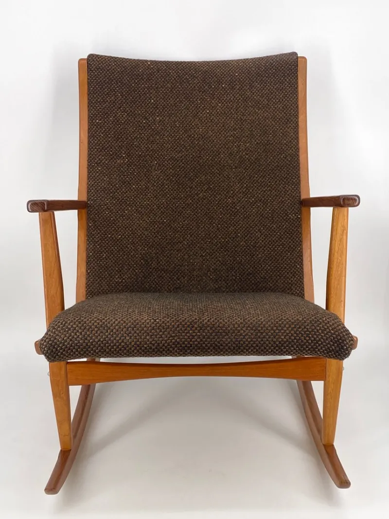 Best Pamono Mid-Century Teak Rocking Chair by Holger Georg Jensen for Tønder Møbelværk, Denmark, 1960s