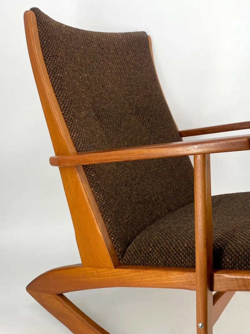 Best Pamono Mid-Century Teak Rocking Chair by Holger Georg Jensen for Tønder Møbelværk, Denmark, 1960s
