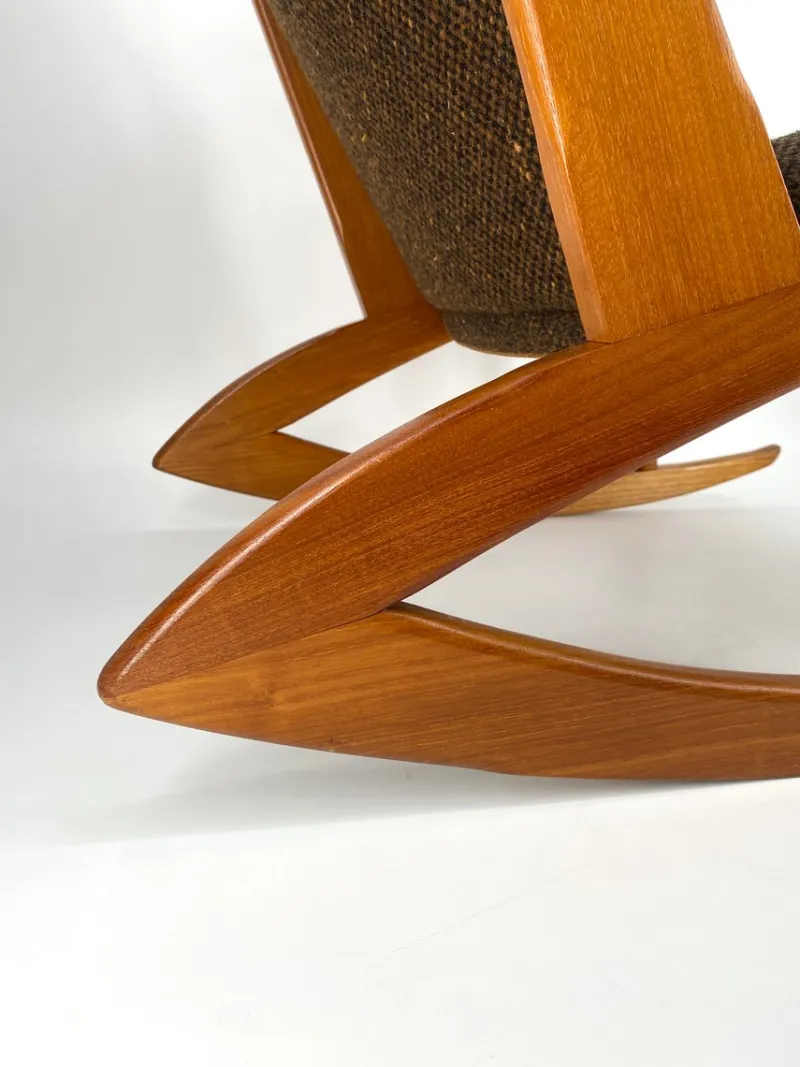 Best Pamono Mid-Century Teak Rocking Chair by Holger Georg Jensen for Tønder Møbelværk, Denmark, 1960s