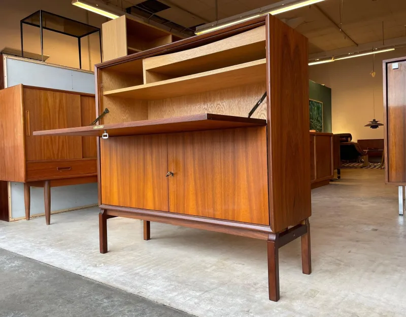 Pamono Mid-Century Teak Secretaire Desk by Marian Grabinski for Ikea> Secretaires