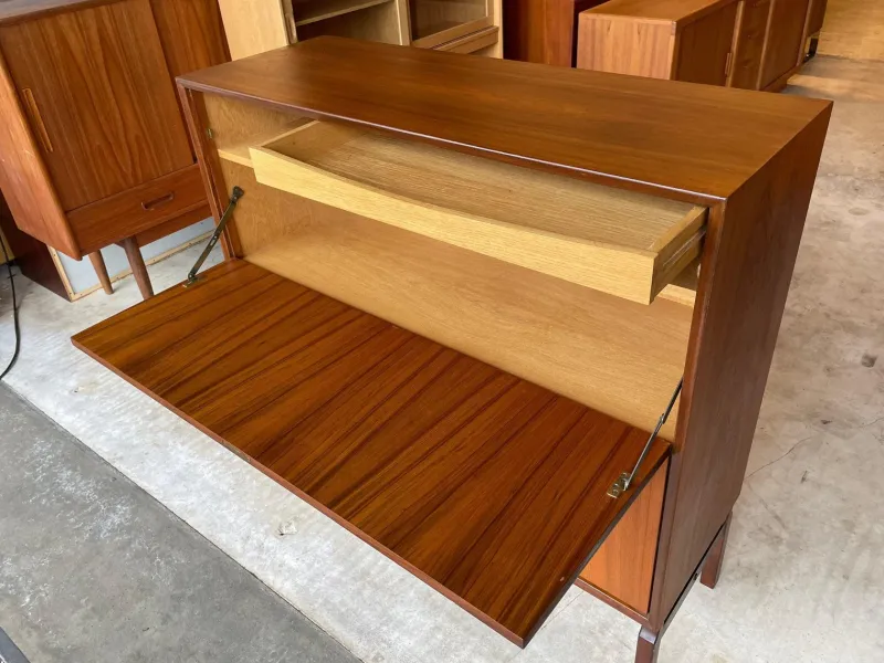 Pamono Mid-Century Teak Secretaire Desk by Marian Grabinski for Ikea> Secretaires