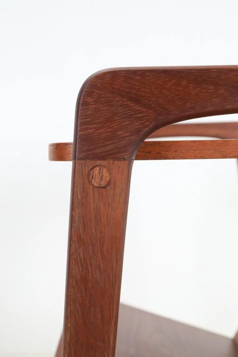 Pamono Mid-Century Teak Serving Trolley with Magazine Rack from Opal Möbel, 1960s> Serving Bar Carts & Trolleys