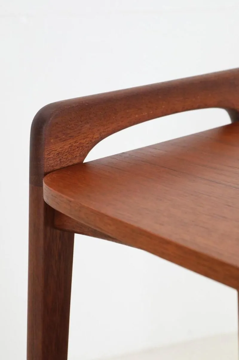 Pamono Mid-Century Teak Serving Trolley with Magazine Rack from Opal Möbel, 1960s> Serving Bar Carts & Trolleys