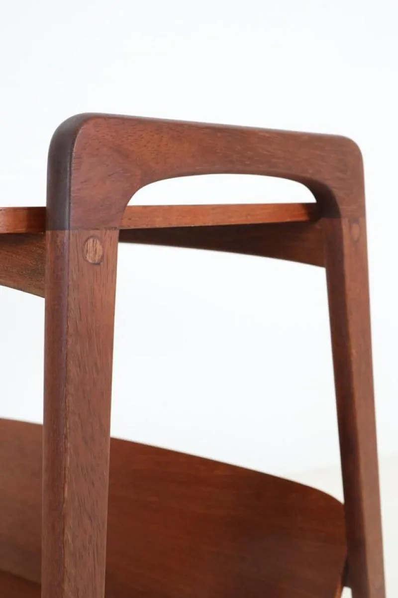 Pamono Mid-Century Teak Serving Trolley with Magazine Rack from Opal Möbel, 1960s> Serving Bar Carts & Trolleys