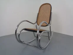 Pamono Mid-Century Tubular Steel & Mesh Rocking Chair, 1960s> Rocking Chairs