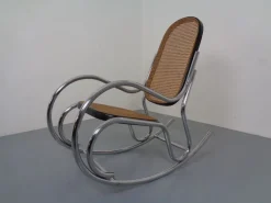 Pamono Mid-Century Tubular Steel & Mesh Rocking Chair, 1960s><noscript><img width=