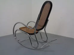 Pamono Mid-Century Tubular Steel & Mesh Rocking Chair, 1960s><noscript><img width=