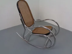 Pamono Mid-Century Tubular Steel & Mesh Rocking Chair, 1960s><noscript><img width=