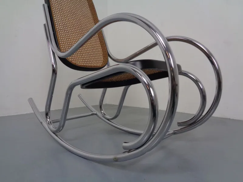 Pamono Mid-Century Tubular Steel & Mesh Rocking Chair, 1960s> Rocking Chairs