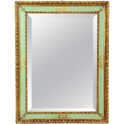 Pamono Mid-Century Venetian Gilt Wall Mirror with Turquoise Pattern, Italy, 1960s> Mirrors