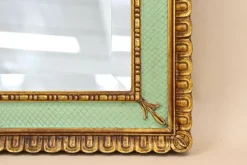 Pamono Mid-Century Venetian Gilt Wall Mirror with Turquoise Pattern, Italy, 1960s><noscript><img width=