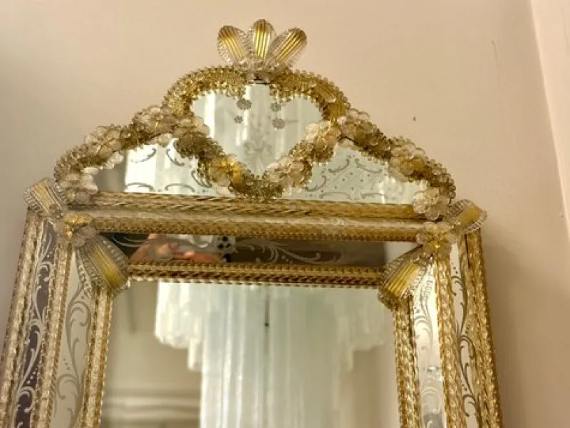 Hot Pamono Mid-Century Venetian Murano Glass Mirror, 1960s