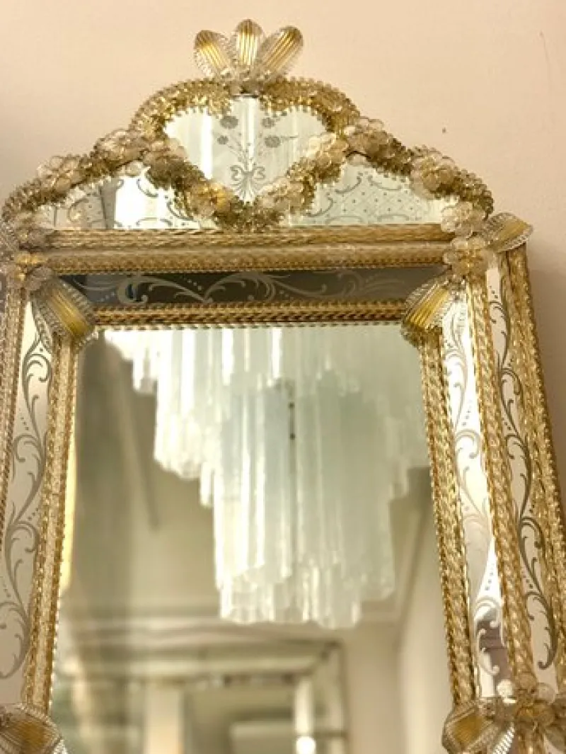 Hot Pamono Mid-Century Venetian Murano Glass Mirror, 1960s