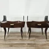 Pamono Mid-Century Venus Bedside Tables in Mahogany and Mirror, 1950s, Set of 2> Nightstands