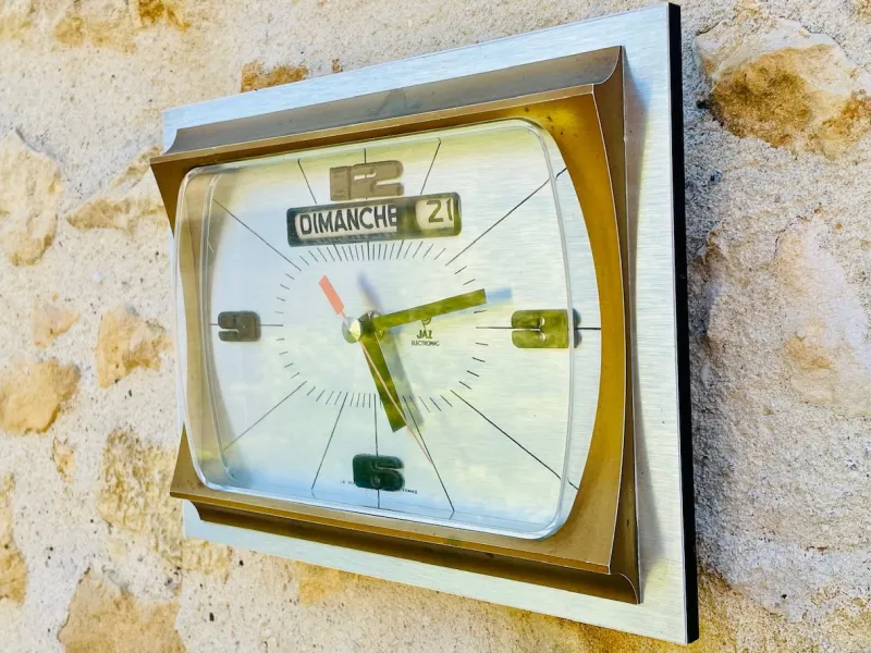Pamono Mid-Century Wall Clock from Jaz, 1970s-1980s> Clocks