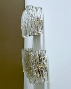 Best Pamono Mid-Century Wall Lights in Glass from Kalmar, 1960s, Set of 2