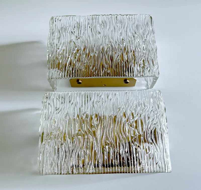 Best Pamono Mid-Century Wall Lights in Glass from Kalmar, 1960s, Set of 2