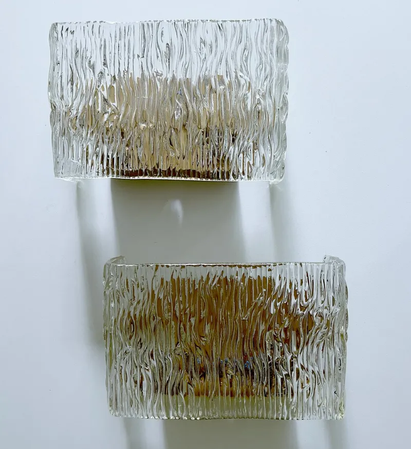 Best Pamono Mid-Century Wall Lights in Glass from Kalmar, 1960s, Set of 2