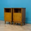 Pamono Mid-Century Walnut Bedside Tables by Alfred Cox, 1950s, Set of 2> Nightstands