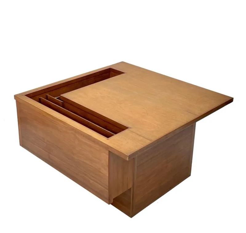 Pamono Mid-Century Walnut Magazine Rack Coffee Table by John Keal for Brown Saltman, 1960s> Magazine Racks