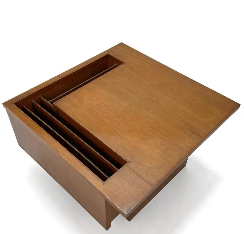 Pamono Mid-Century Walnut Magazine Rack Coffee Table by John Keal for Brown Saltman, 1960s> Magazine Racks