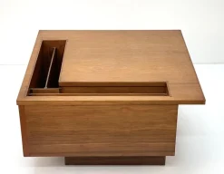 Pamono Mid-Century Walnut Magazine Rack Coffee Table by John Keal for Brown Saltman, 1960s><noscript><img width=